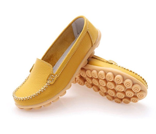 Espadryle skórzane damskie J3116 ciemnożółty 37