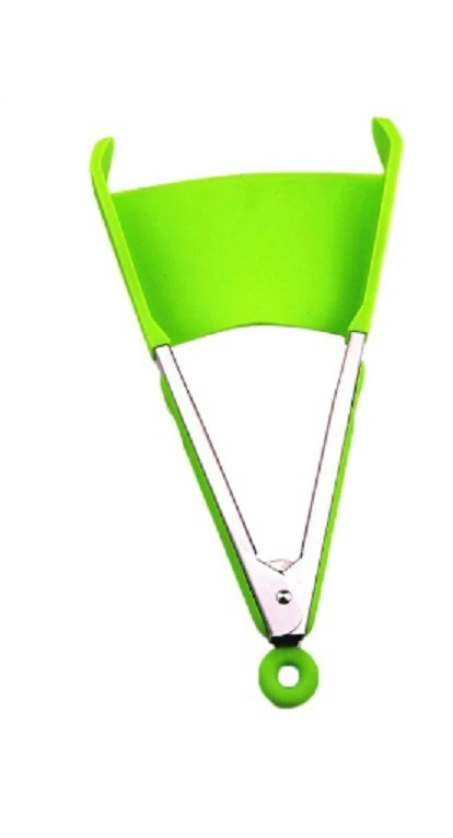 Espátula y pinzas de cocina 2 en 1 J1355 verde 27 cm