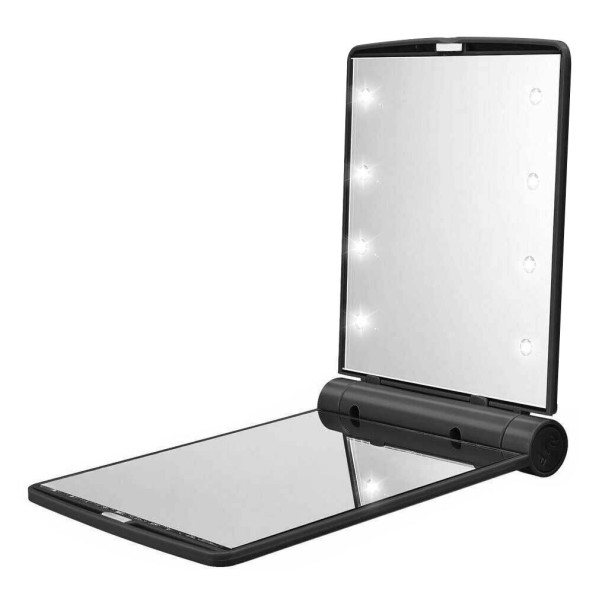 Espejo cosmético con iluminación negro