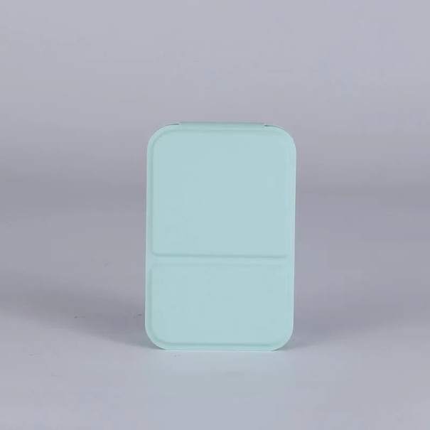 Espejo cosmético plegable de 10,8 × 7 cm, de piel sintética, compacto, de sobremesa, pequeño, portátil, de viaje, colorido. verde