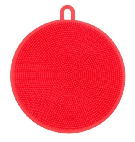 Esponja de silicona para lavar platos J2727 rojo