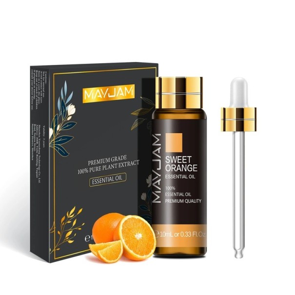Essentiële olie van planten 10 ml met pipet Natuurlijke aromatische olie voor luchtbevochtiger en diffuser Geur voor ontspanning Aromatherapie voor thuis SweetOrange