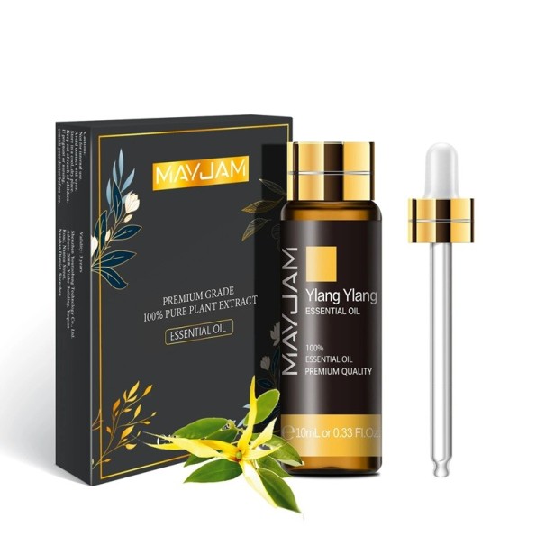 Essentiële olie van planten 10 ml met pipet Natuurlijke aromatische olie voor luchtbevochtiger en diffuser Geur voor ontspanning Aromatherapie voor thuis Ylang Ylang