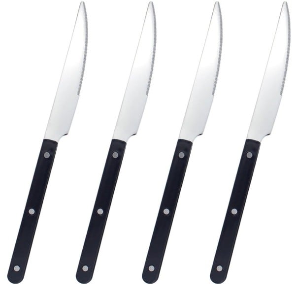 Essmesser Designset Besteck Moderne Tischmesser mit ergonomischem Griff Stilvolles Küchenzubehör für das tägliche Essen schwarz