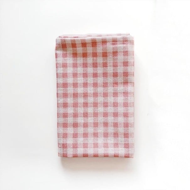 Essuie-tout en coton avec motif à carreaux Pour essuyer la vaisselle et les mains Tissu tissé au look classique Dimensions 40 x 30 cm rose