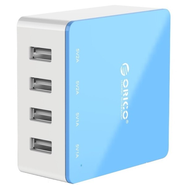 Estación de carga 4 puertos USB K837 azul
