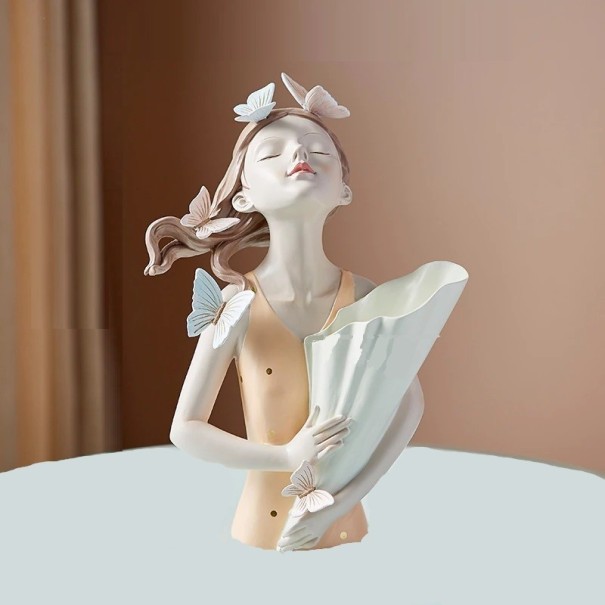 Estátua mulher com vaso 30 cm 3