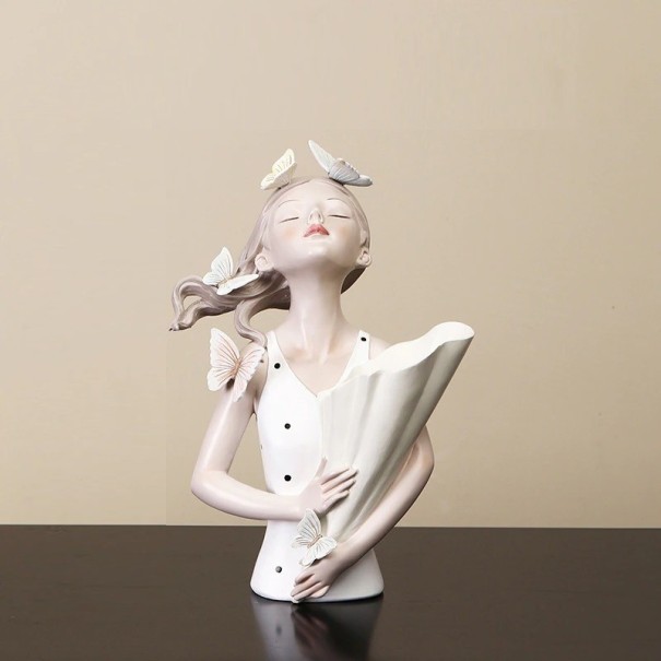 Estátua mulher com vaso 30 cm 4