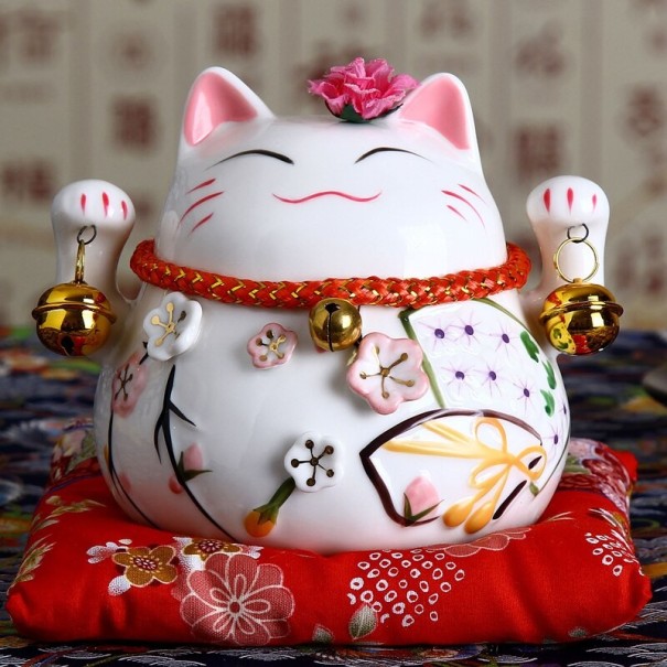 Estatuilla de cerámica del gato de la suerte 1