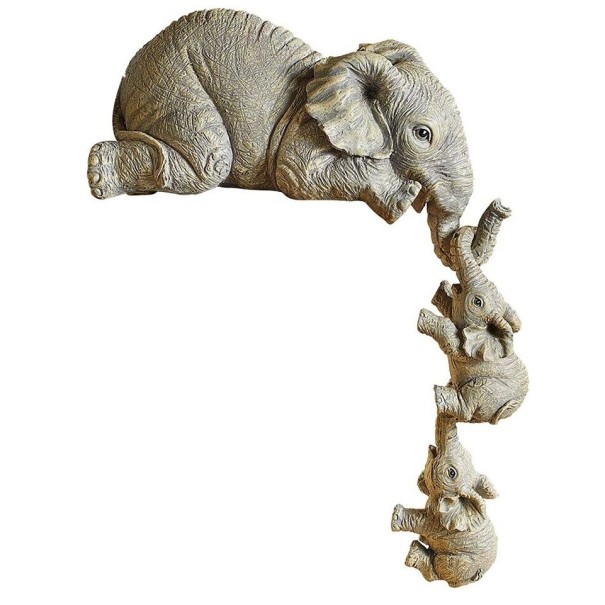 Estatuilla de elefantes en apuros 3 piezas 1