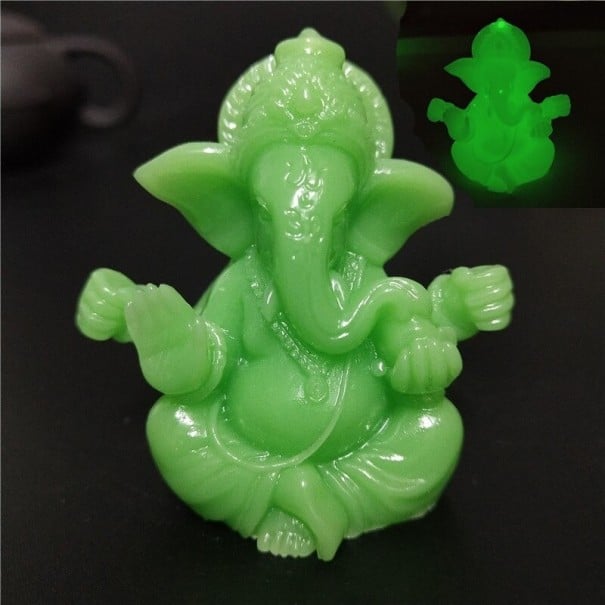 Estatuilla de Ganesha 4,5 cm verde claro