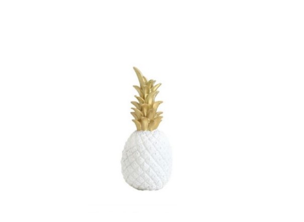 Estatuilla decorativa de piña blanco S