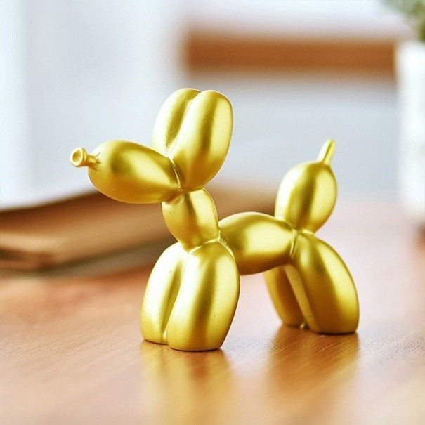 Estatuilla decorativa inflable perro dorado