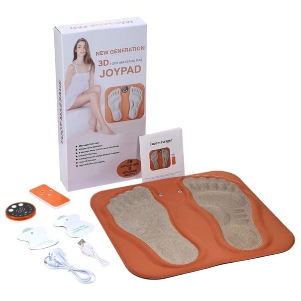Esterilla de masaje de pies inteligente 3D de 32 x 29 cm con control remoto RF, 8 modos, 29 niveles, masaje muscular, circulación sanguínea 1