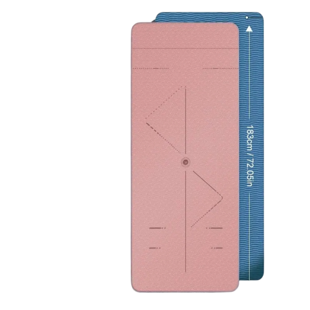Esterilla de yoga antideslizante colorida 183 x 61 cm Esterilla de pilates ecológica con correa y bolsa para mujer rosa
