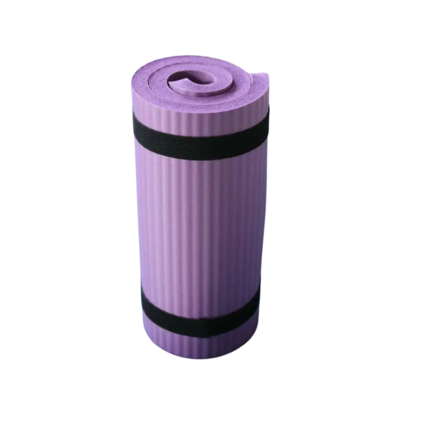 Esterilla de yoga de espuma colorida de 1,5 cm. Rodillera extra gruesa. Ayuda antideslizante para ejercicios de pilates y fitness. morado