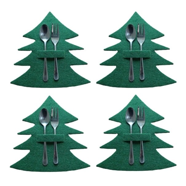 Estojo de Natal para Talheres - Árvore 4 pcs V128 verde