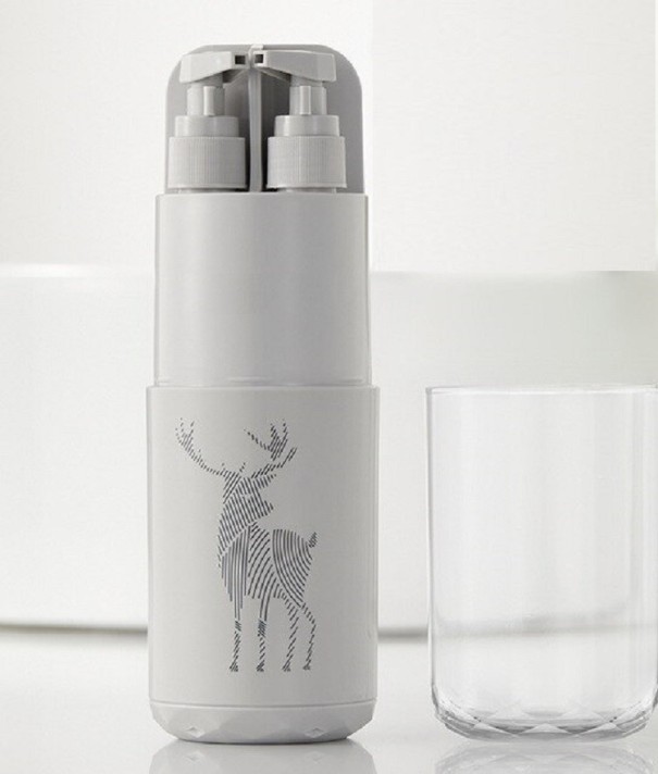 Estojo multifuncional para casa de banho 5 em 1 cinzento