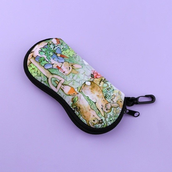 Estojo para óculos 17,9 x 8,5 cm Estojo de proteção com fecho de correr e mosquetão Fecho de correr Estojo de viagem com motivo de coelhos 1
