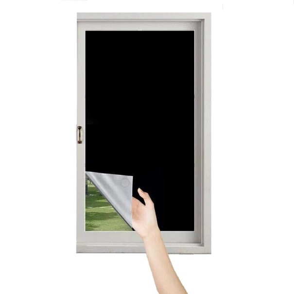 Estor enrollable opaco para ventana Lámina opaca estática Estor enrollable con adhesivos de montaje 145 x 100 cm 1
