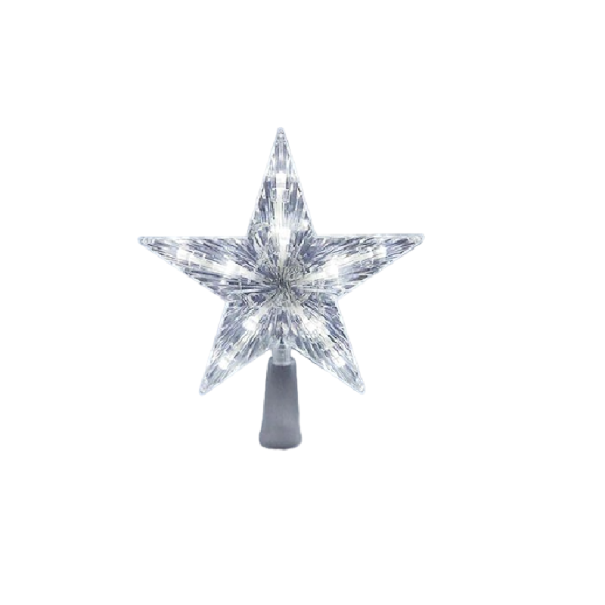 Estrela de Natal LED iluminada 16 cm prateado