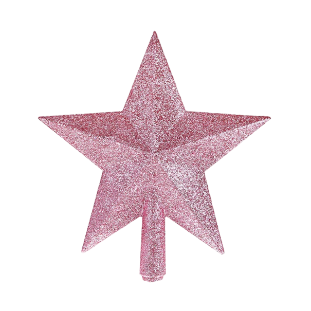 Estrela para árvore de Natal 20 cm rosa claro