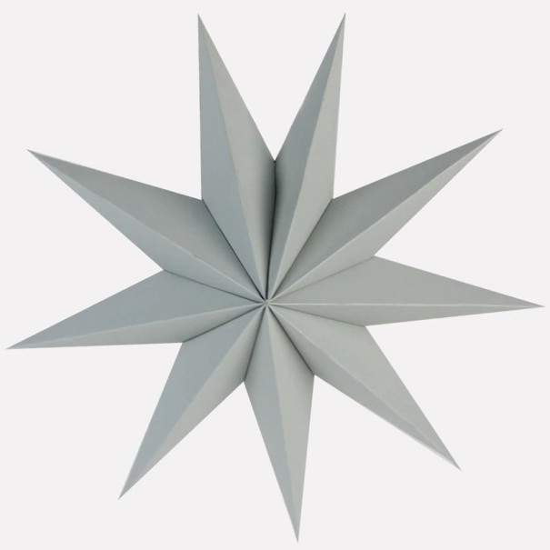 Estrella de papel decorativa gris