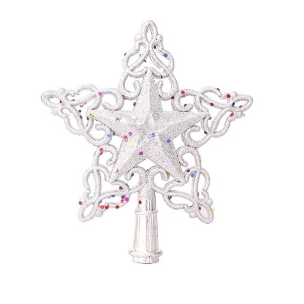Estrella navideña 16 x 15 cm plateado