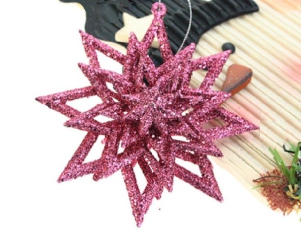 Estrella navideña 3D rosa