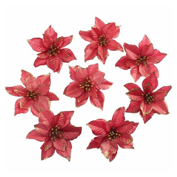 Estrella navideña para el arbol 10 uds rojo