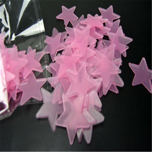 Estrellas de fósforo brillantes para la pared 50 uds. rosa claro