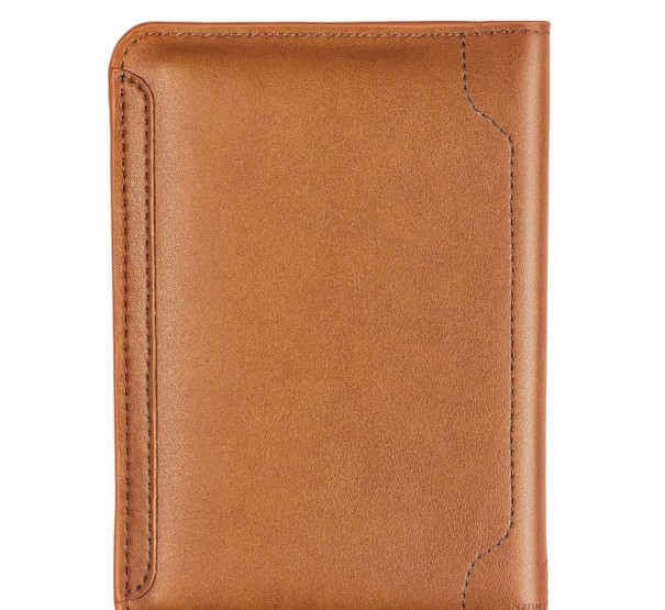 Estuche de viaje en piel para documentos T998 marrón claro