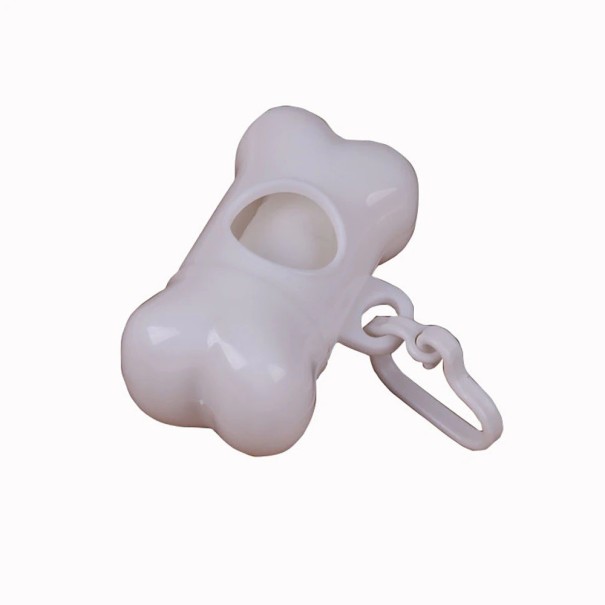 Estuche para bolsas de excrementos de perros blanco