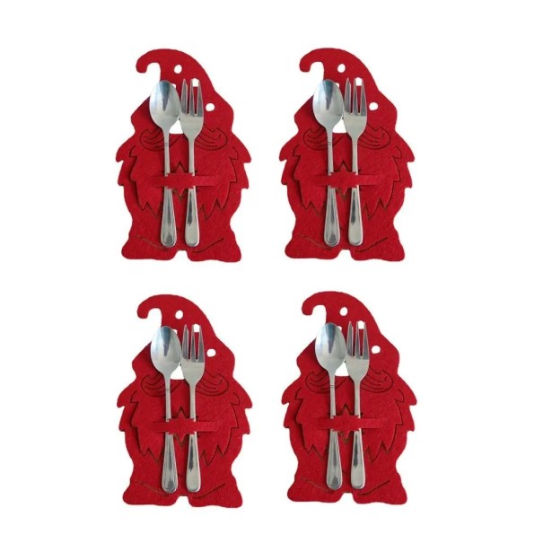Estuche para cubiertos navideño elfo 4 piezas 1