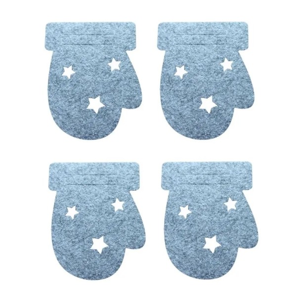 Estuche para cubiertos navideños - guantes 4 uds. gris