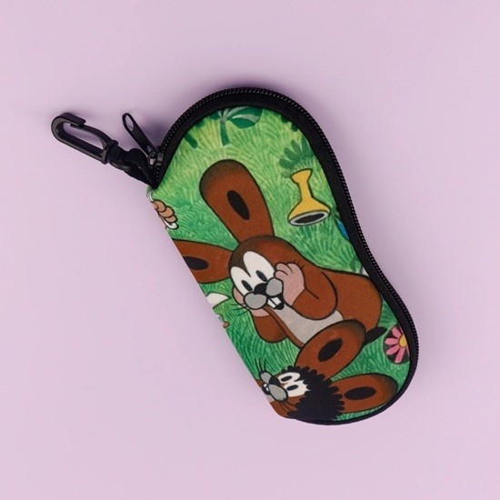 Estuche para gafas 17,9 x 8,5 cm con conejo del cuento de hadas del Topo Motivo de cuento de hadas Protección para gafas Cremallera Mosquetón para colgar 1