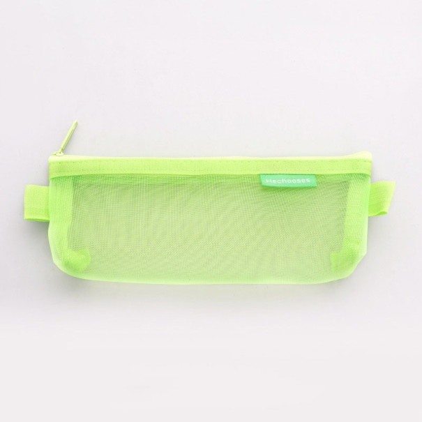 Estuche para lápices ovalado transpirable verde neón