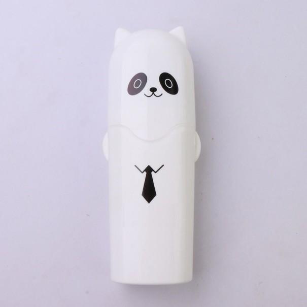 Estuche para pasta de dientes y cepillo de dientes con motivo animal blanco