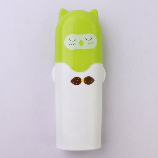 Estuche para pasta de dientes y cepillo de dientes con motivo animal verde