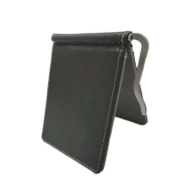 Estuche plegable para documentos y tarjetas con hebilla para billetes Cartera de viaje de cuero PU con costura Dimensiones aprox. 11,3 x 8 x 2 gris