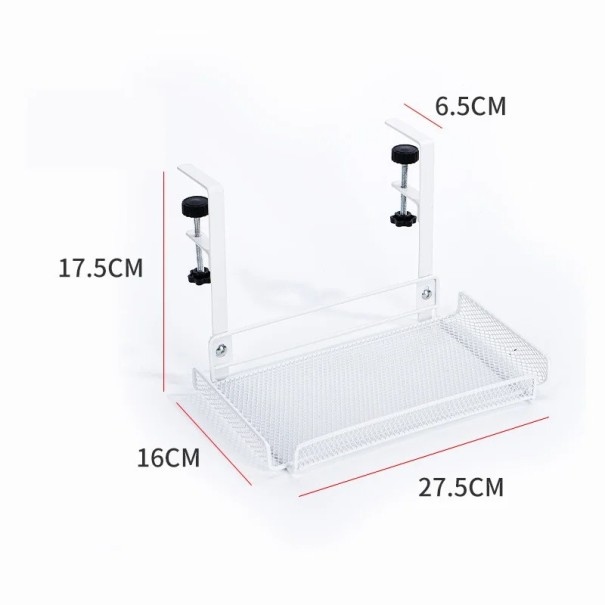 Étagère murale en métal avec fixation à vis 27.5x16x17.5 cm noire/blanche étagère de rangement en treillis pour mur ou table pratique blanc