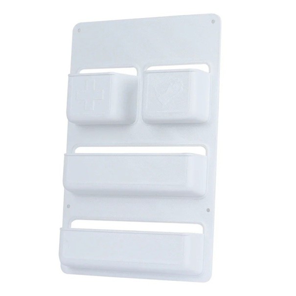 Étagère murale pour camping-car Compartiments multi-niveaux 27,7 x 17,8 x 3,7 cm Plastique PP Blanc Organiseur pour porte de caravane boîte de rangement 1