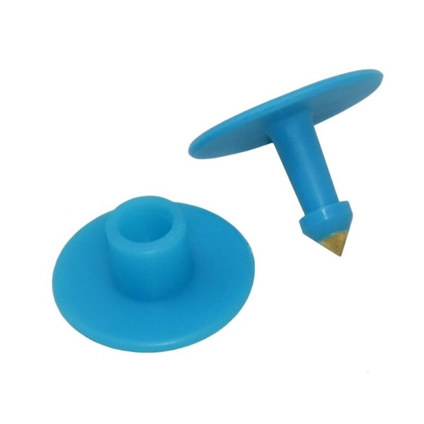 Etichette auricolari per animali da allevamento 100 pz blu