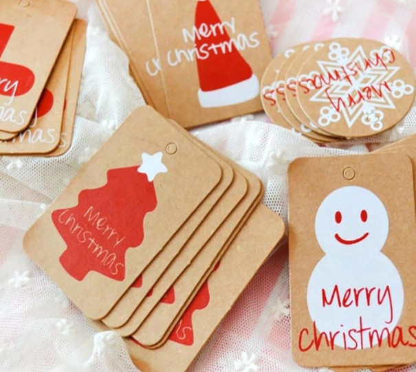 Etiquetas de papel para nombre navideñas, 30 unidades 1