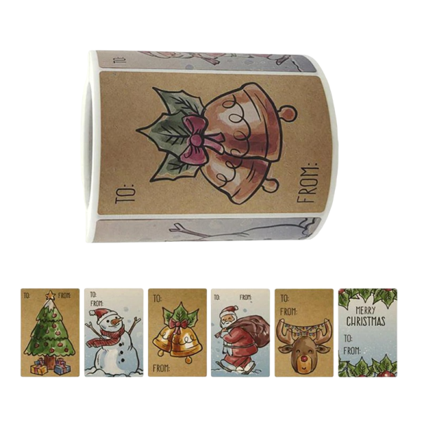 Etiquetas navideñas con nombre 7,5 x 5 cm 50 uds 4