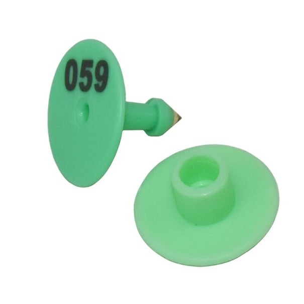 Étiquettes auriculaires pour animaux de ferme 100 pcs vert