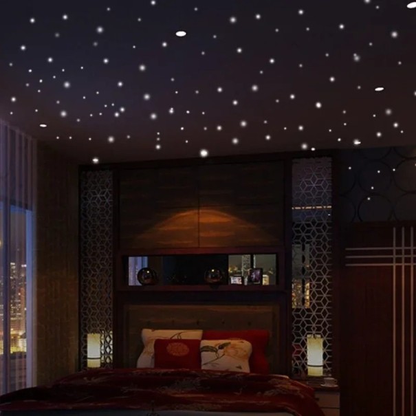 Étoiles lumineuses dans l'obscurité 0,4–1,6 mm 407 pcs Autocollants muraux lumineux Décoration en vinyle pour chambre d'enfant Chambre à coucher Intérieurs créatifs 1