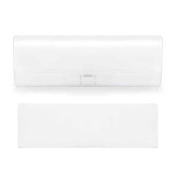 Étui à lunettes en plastique 14,7 x 5,4 x 3,1 cm Boîte de rangement durable pour lunettes de lecture et lunettes de soleil Conception compacte et légère blanc