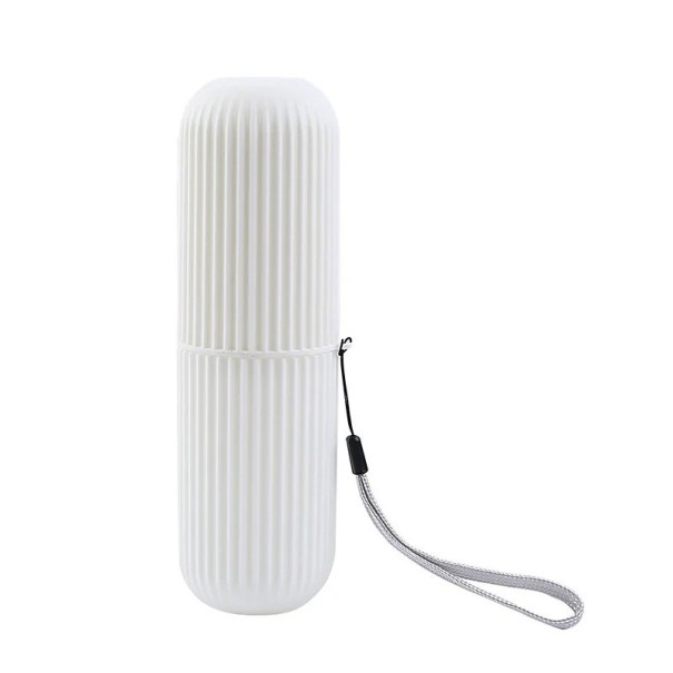 Étui de voyage pour brosse à dents et dentifrice 19,6 x 6 cm Boîte de protection portable en plastique PP Boîte hygiénique de camping 1 pièce blanc