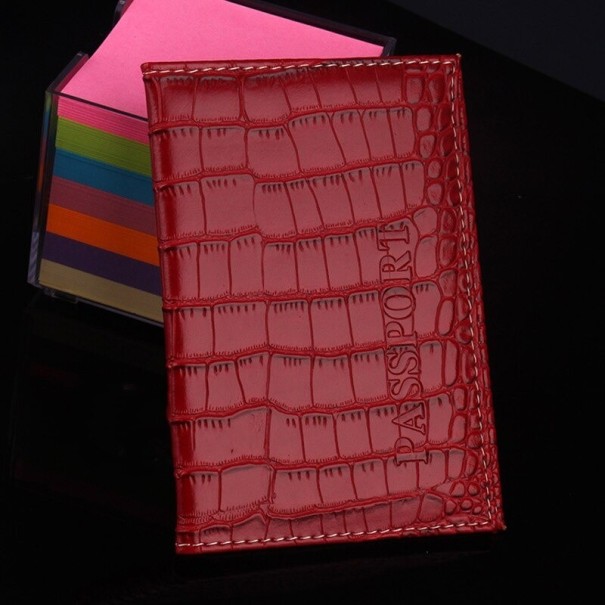 Étui de voyage pour documents T967 rouge foncé